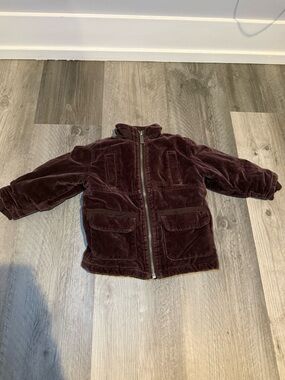 Kenneth Cole Reaction Corduroy Hooded Jacket Brown 18M Unisex Lined Zip